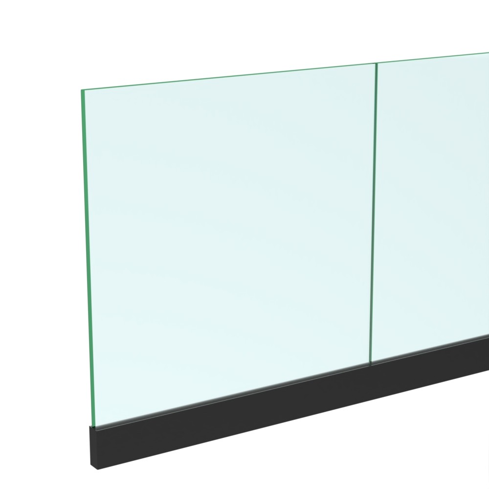 Frameless Glass Balustrade - Black Aluminium Slim Channel & 21.5mm Glass - Per Metre
