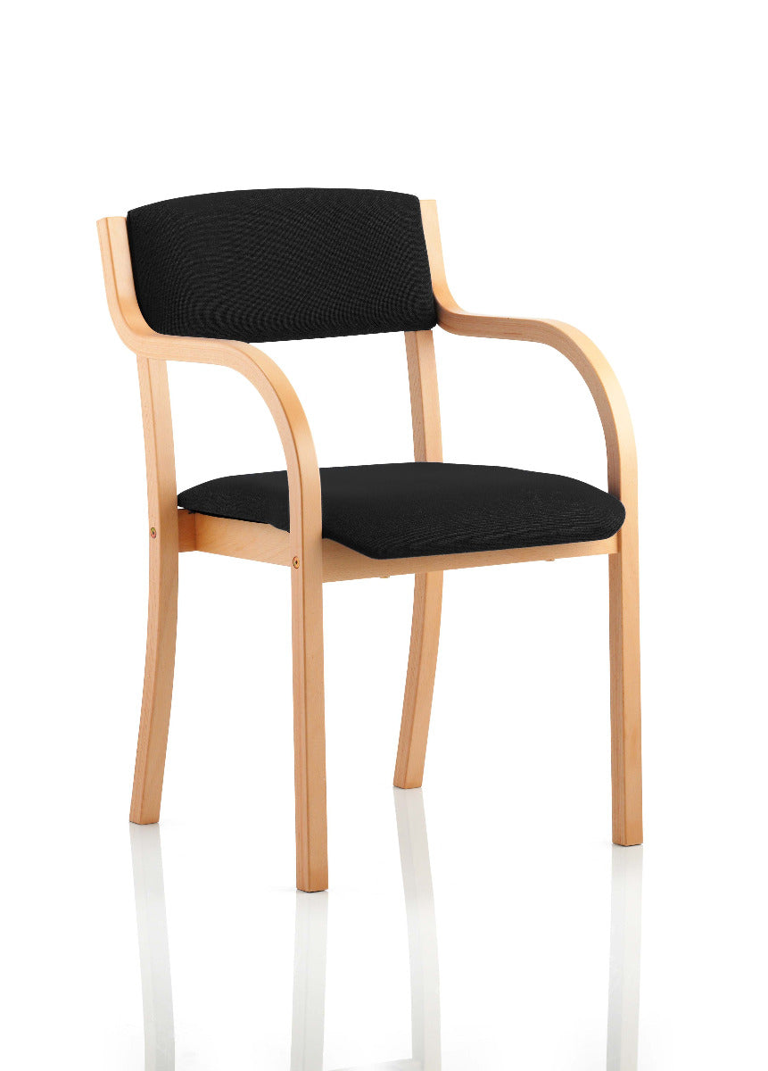 Madrid Fabric Conference Chair with Wood Frame - With Arms