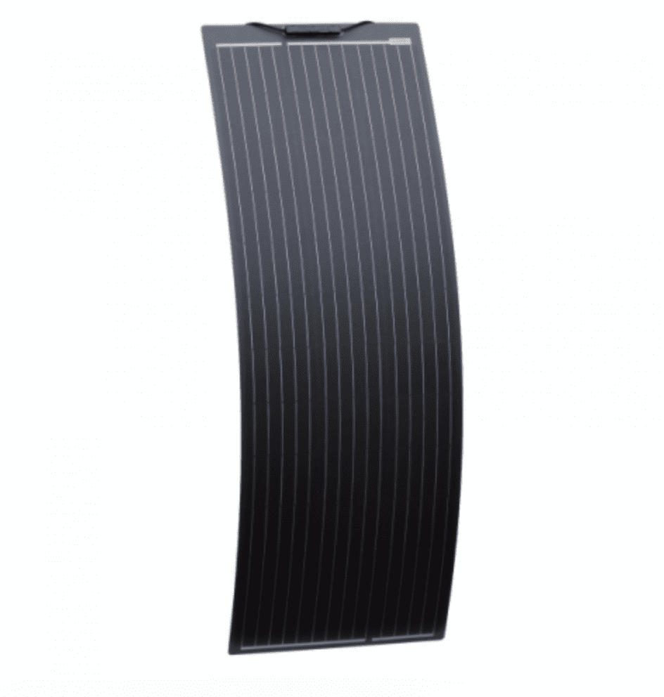 130w black narrow semi-flexible fibreglass solar panel with durable etfe coating