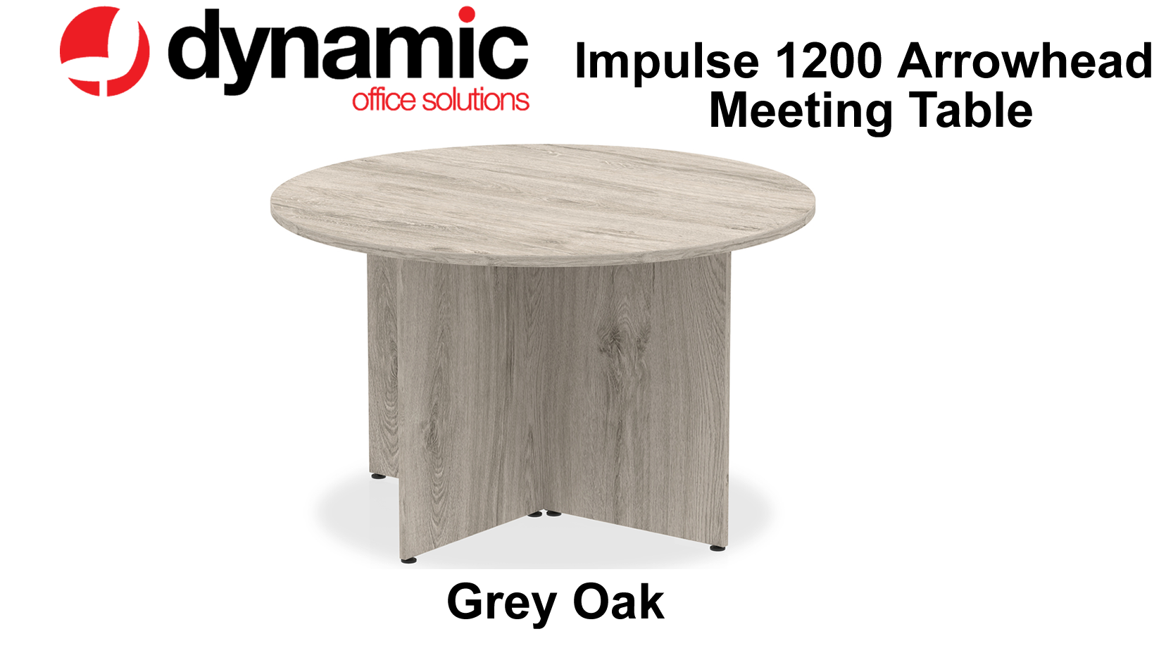 Impulse 1200mm Grey Oak Round Arrowhead Leg Meeting Table Near Me