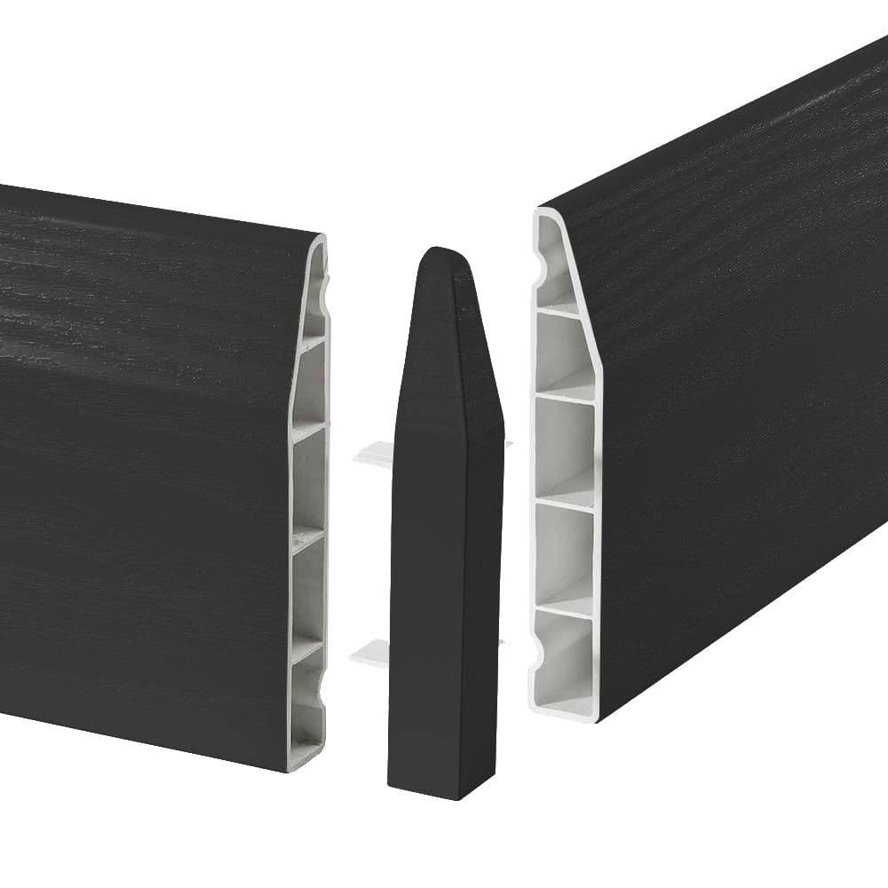 150mm Anthracite Chamfered Skirting External Corner - (2 Pack)