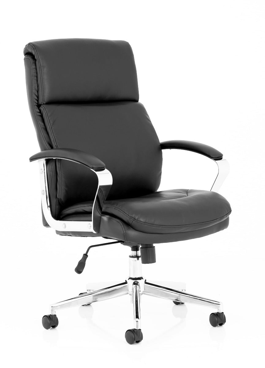 Tunis Modern High Back Black Leather Office Chair Huddersfield