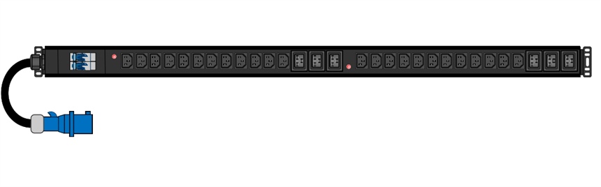 IPT-700B-N3C-SP1 IPower Single Phase 32Amp 24 x C13 and 6x C19 sockets with 2x16A MCB BTO