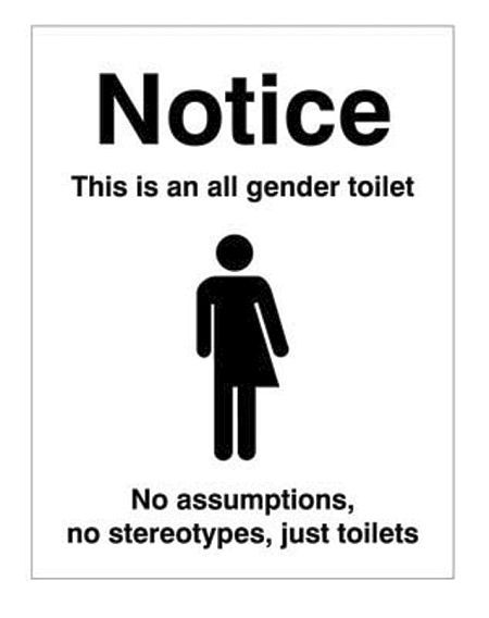 Notice this is an all gender toilet…