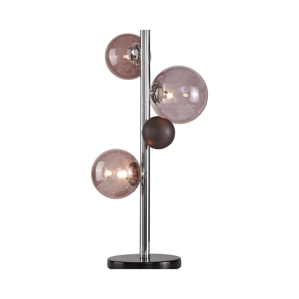 Luxuria Mateo Table Lamp 3xG9 Polished Chrome/Smoked Glass With Black Marble Base