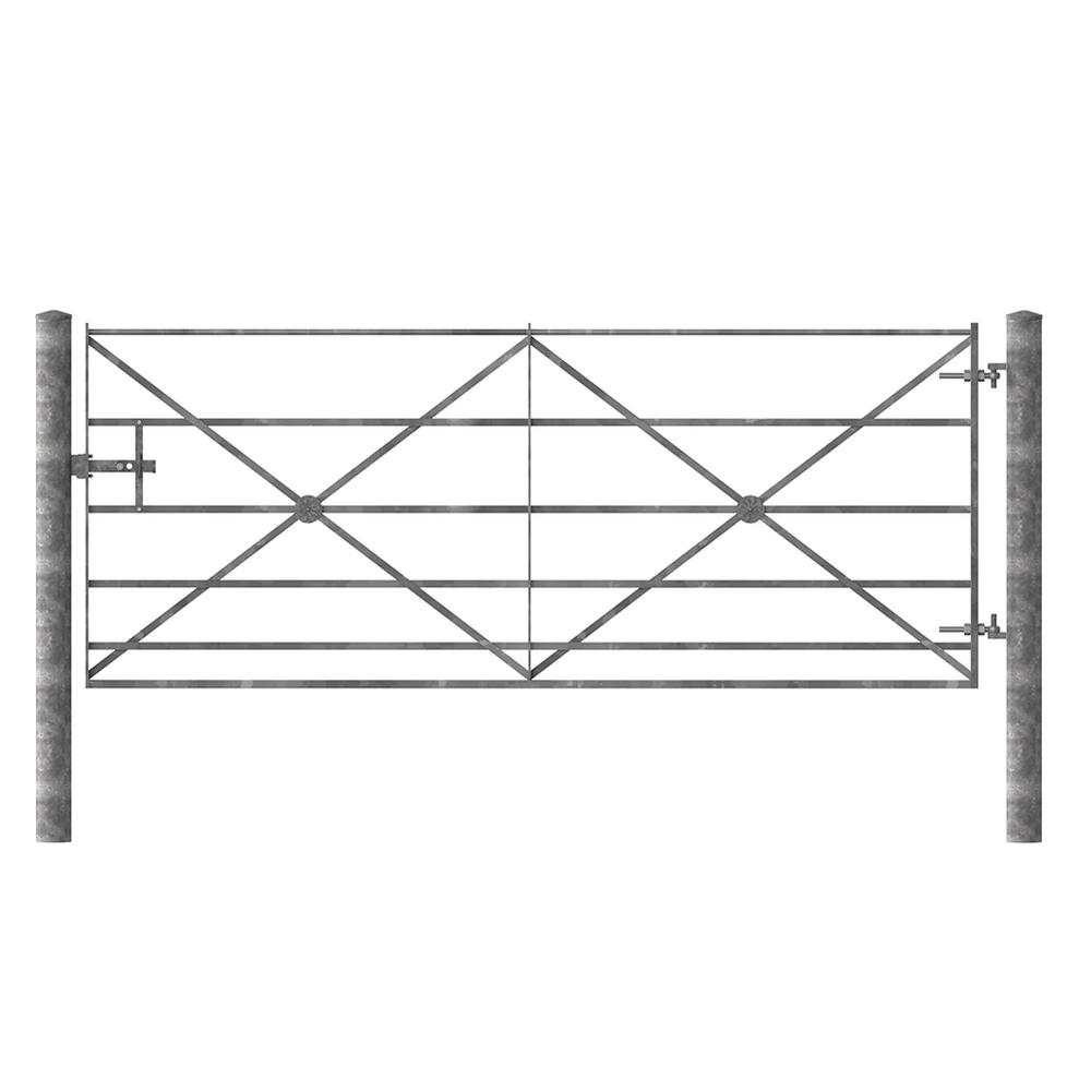 Estate Fencing Driveway Gate C/W Posts1.2m High x 3.0m Wide - Galvanised