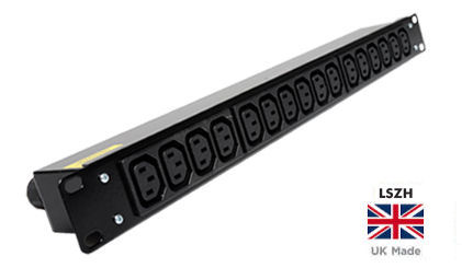 PDB-IEC16HC20 16 Way Horizontal C13 Socket PDU to C20 Plug 1U Rackmount Power Distribution Unit 16 Port C13 PDU - LSOH (BTO)