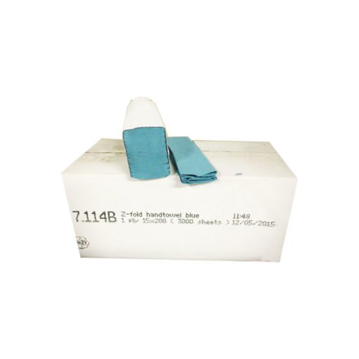 Suppliers Of Hand towels Z fold 1 ply Blue - 7114'' cased 5000 For Catering Hospitals