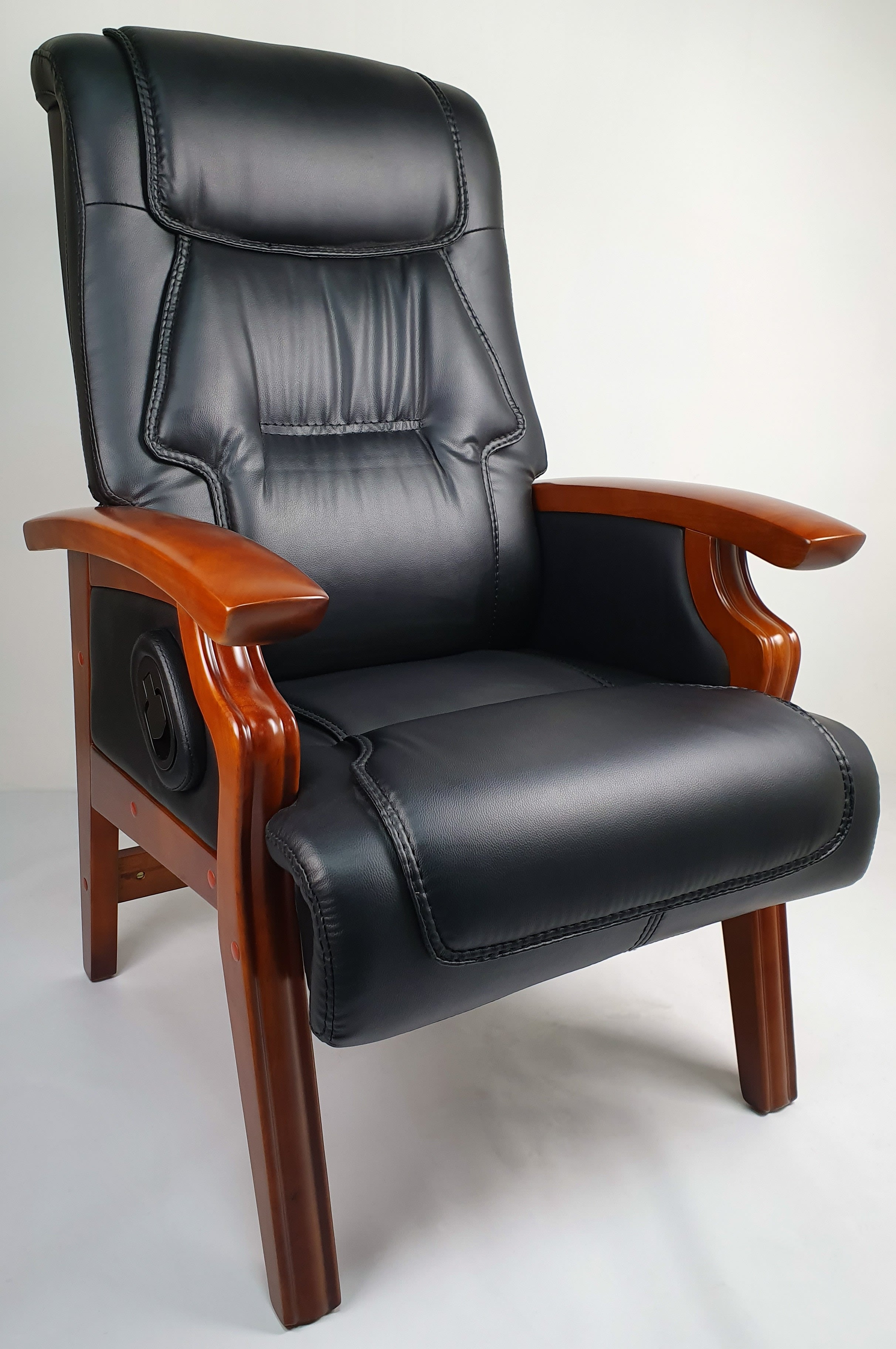 Black Leather Executive Visitor Chair with Built-in Recline - DH1839C North Yorkshire