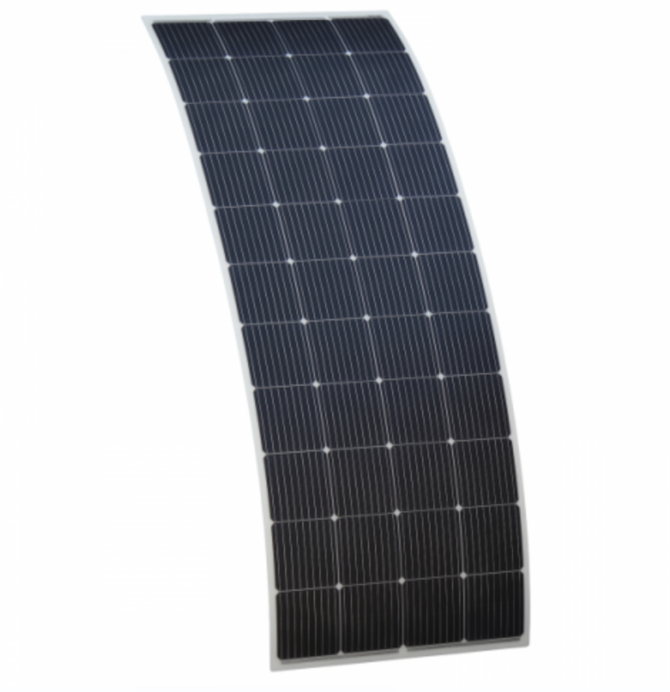 270W Semi-Flexible Fibreglass Solar Panel With A Round Rear Junction Box And 3M Cable, With Durable Etfe Coating