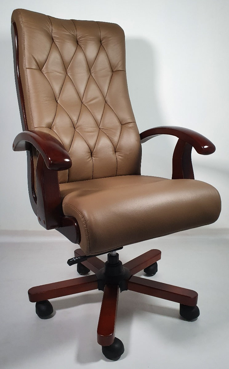 Providers Of Brown Leather Executive Office Chair CHA-WS-977 Near Me