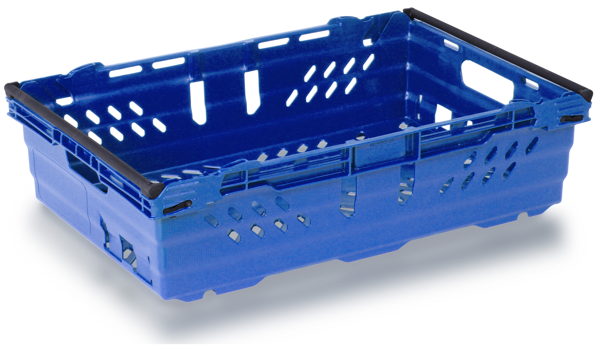 Bulk Offers Bale Arm Crate 600x400x350 Blue Hybrid Packs of 4 - Solid Base For Supermarkets