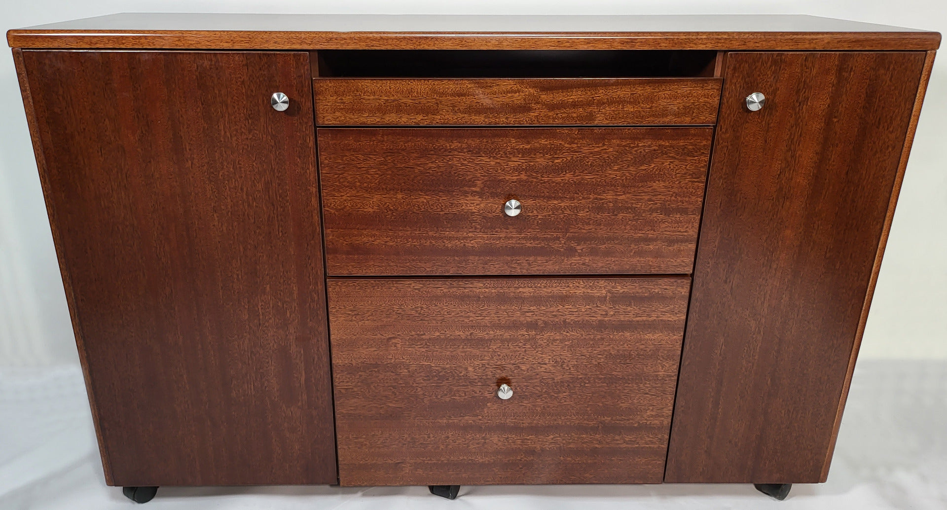 Real Wood Veneer Light Walnut Desk High Side Return - 1200mm UK