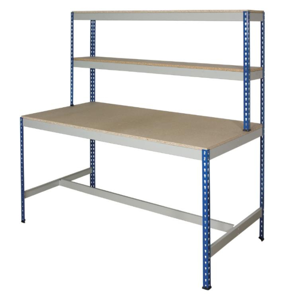 Rivet Workstation with T Bar - 1830 x 2440 x 915mm (HxWxD)