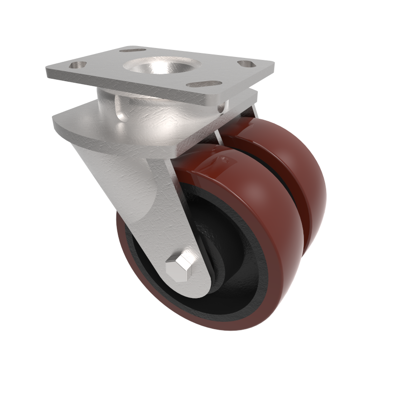 Polyurethane Cast Iron Plate Swivel Castor 150mm 1500kg Load