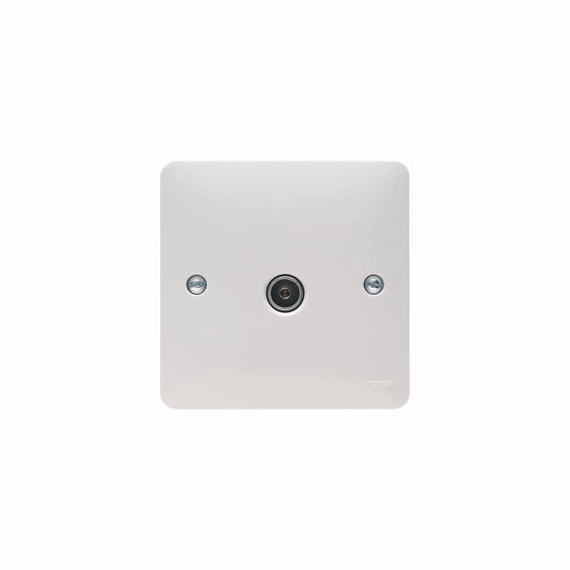 Hager Sollysta Single Co-ax TV Socket Outlet Female