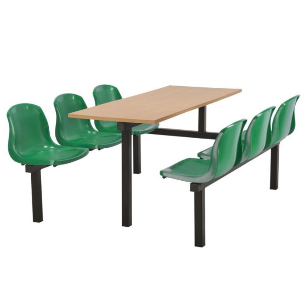 CU90 - 6-Seater Harvey Canteen Unit - 1 Way Access, Green, Beech