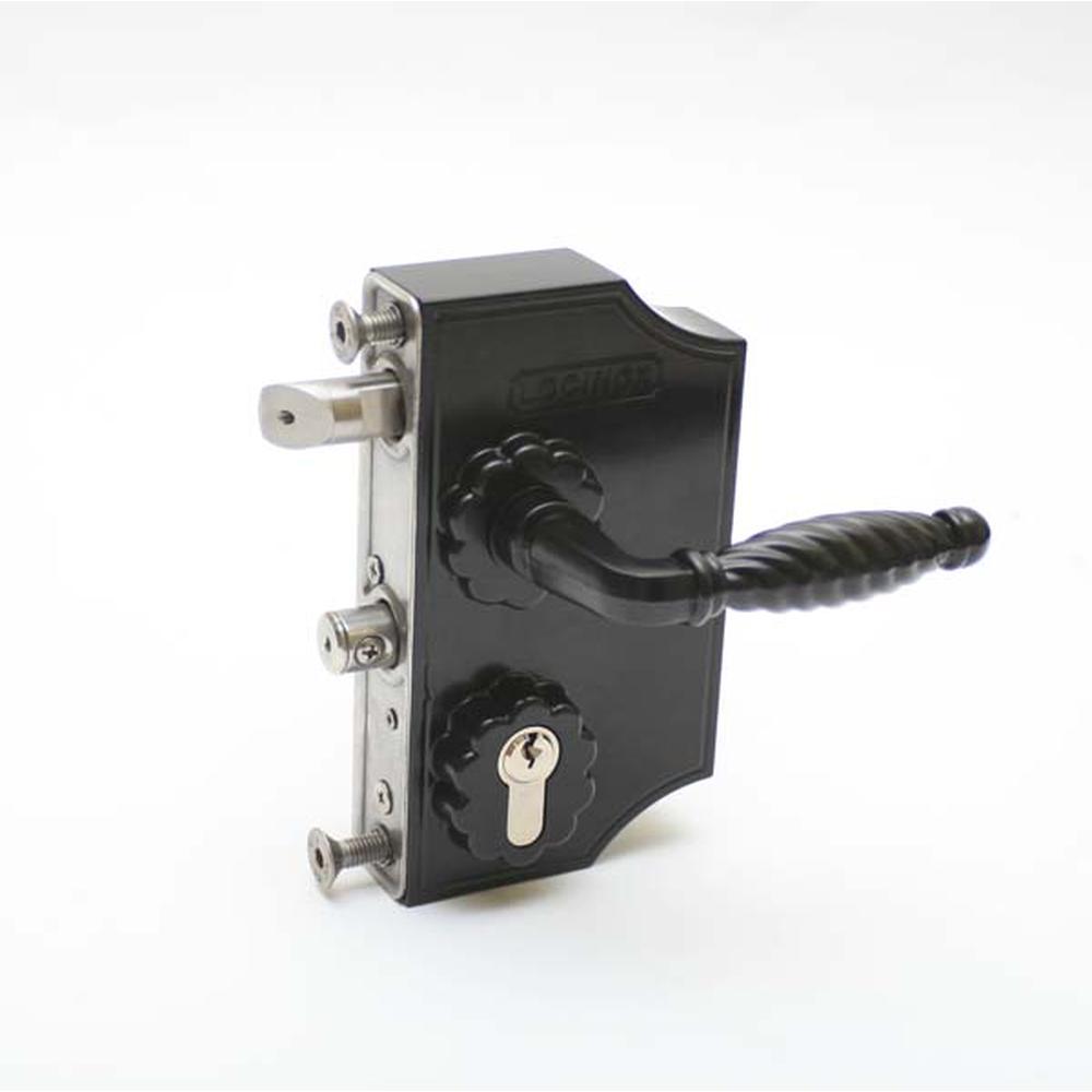 Locinox LAKQ Black Decorative Gate LockTo Suit Sections 40-60mm Keyed ALike