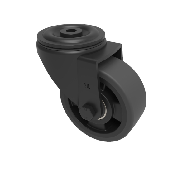 Polyurethane Nylon Bolthole Swivel Castor 100mm 300kg Load