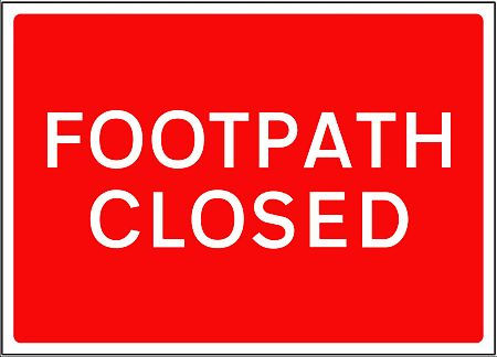 Footpath Closed reflective fold up sign 600x450mm