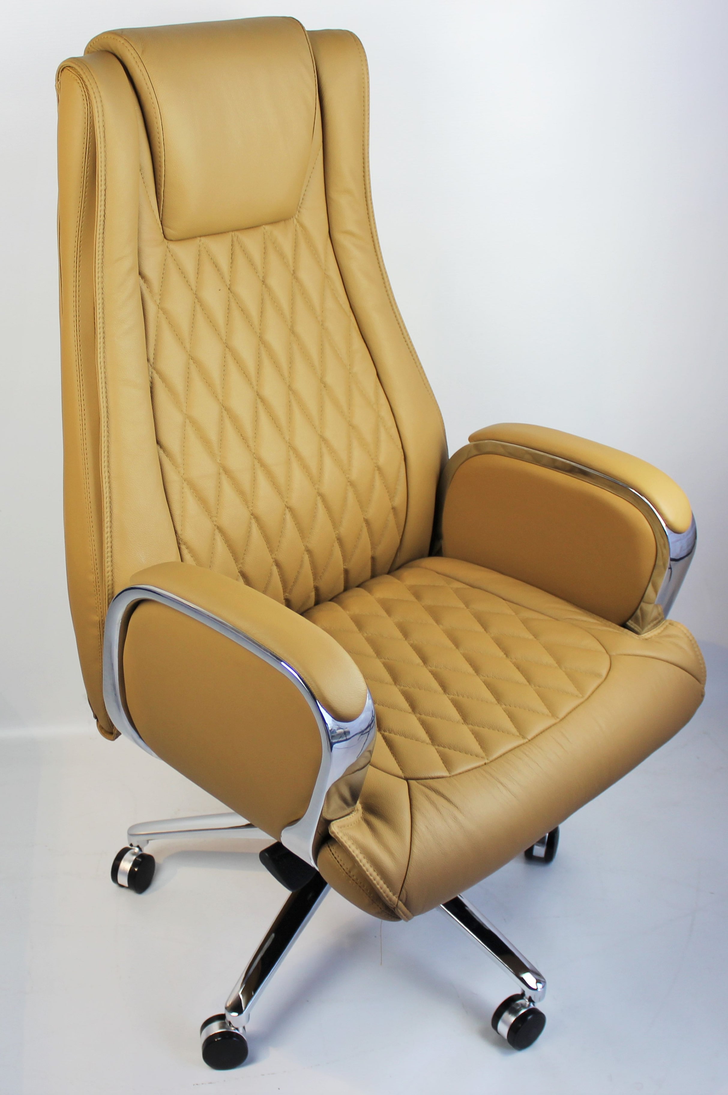 Beige Leather Executive Office Chair - CHA-1202A Huddersfield