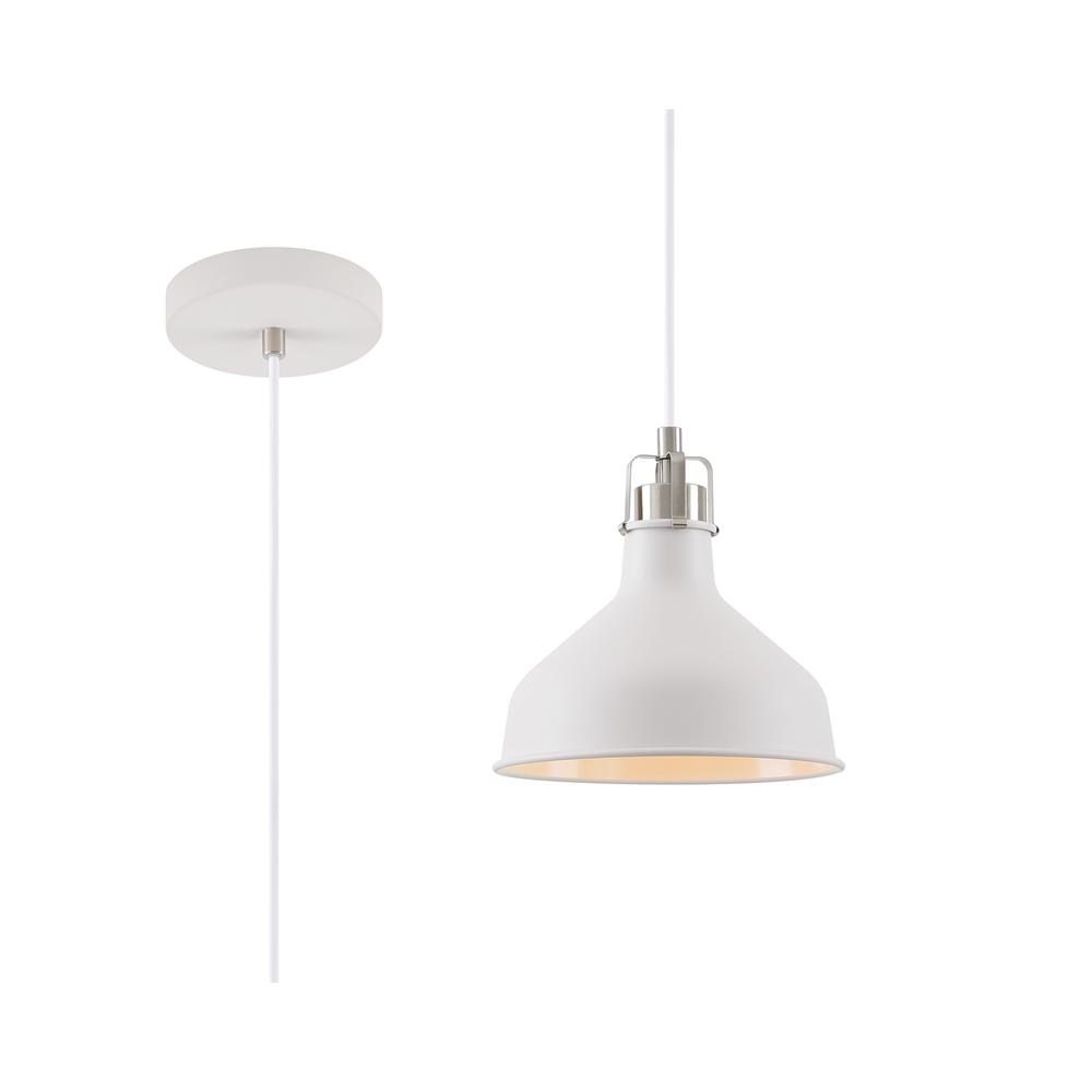 Luxuria Nimbus 19cm Small Pendant Light E27 Sand White/Satin Nickel/White