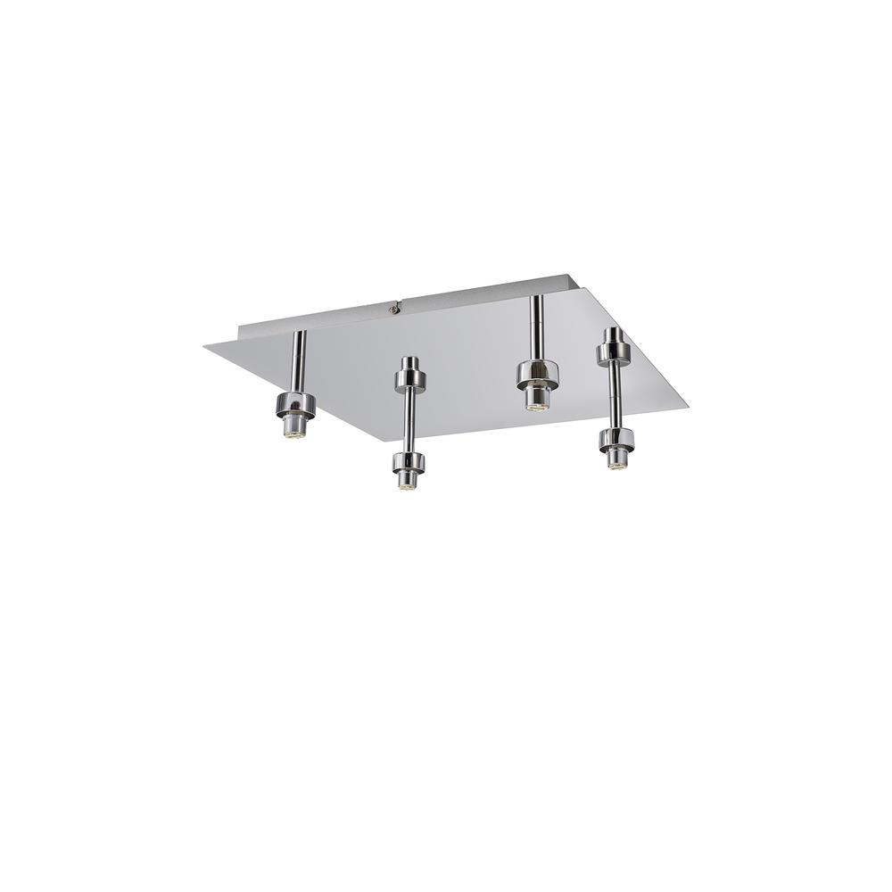 Luxuria Apex Polished Chrome Square 4 Light G9 Universal 40cm Flush Light