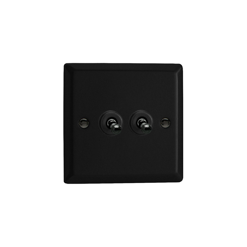 Varilight Urban 2G 10A Intermediate Toggle Switch Matt Black (Standard Plate)