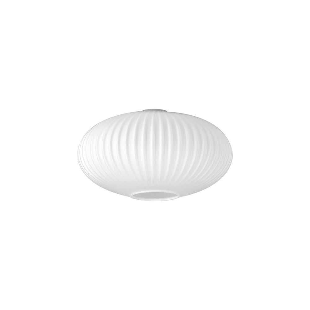 Luxuria Kennith 30cm Oval Sphere Ribbed Glass (G) Opal