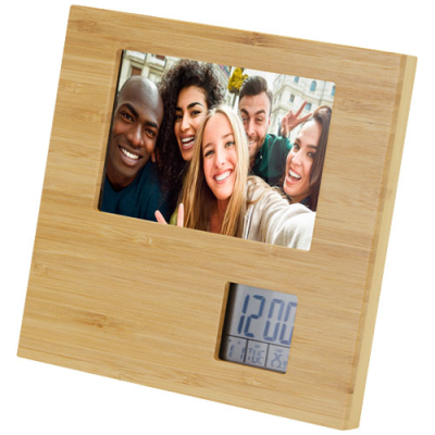 SASA BAMBOO PHOTO FRAME with Thermometer in Natural.