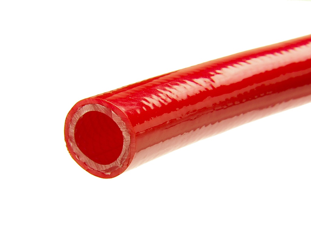Red Braided PVC Tube - 12mm ID x 19mm OD
