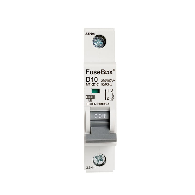 FuseBox MT10D101 MCB 10 Amp D Type 10kA 1 Pole