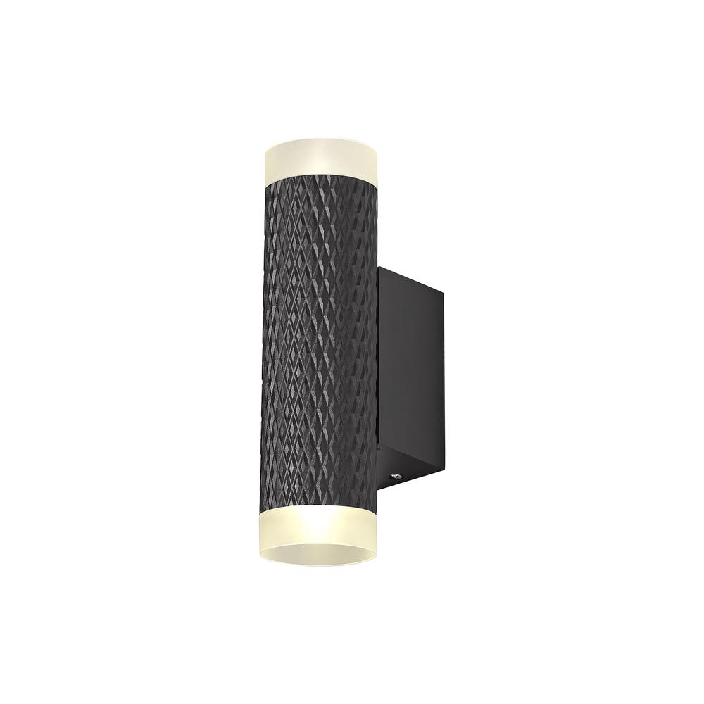 Luxuria Swirl 2 Light Wall Light GU10 Sand Black/Acrylic Rings