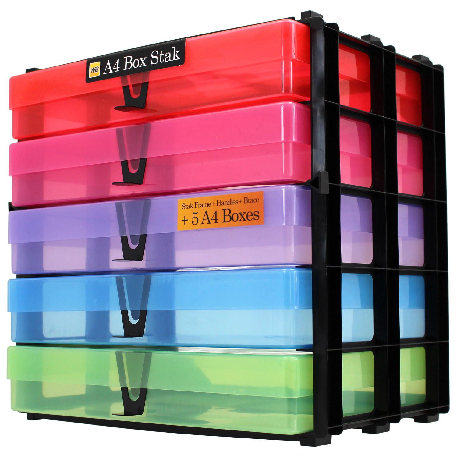 A4 Box Stak Craft Storage Unit, Transparent Boxes