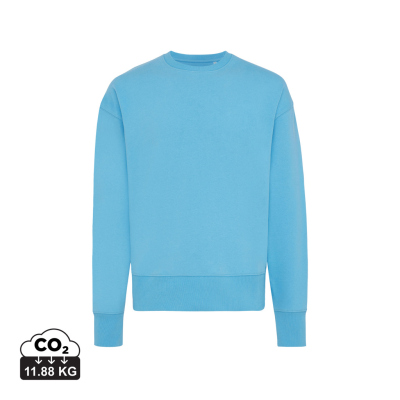 IQONIQ KRUGER RELAXED RECYCLED COTTON CREW NECK in Tranquil Blue.