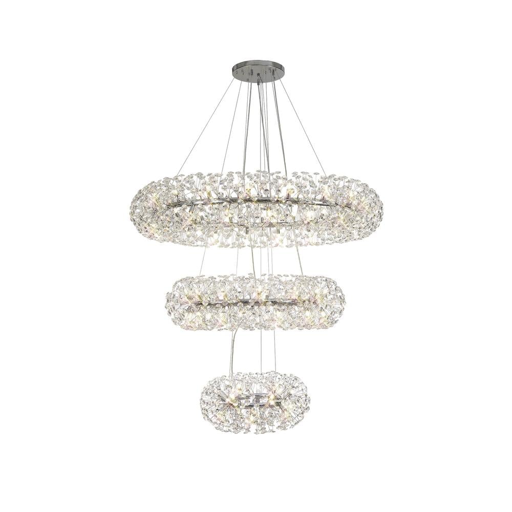 Luxuria Paramount 140cm 3 Tier 60cm + 1m + 1.4m Pendant Light G9 Polished Chrome/Crystal