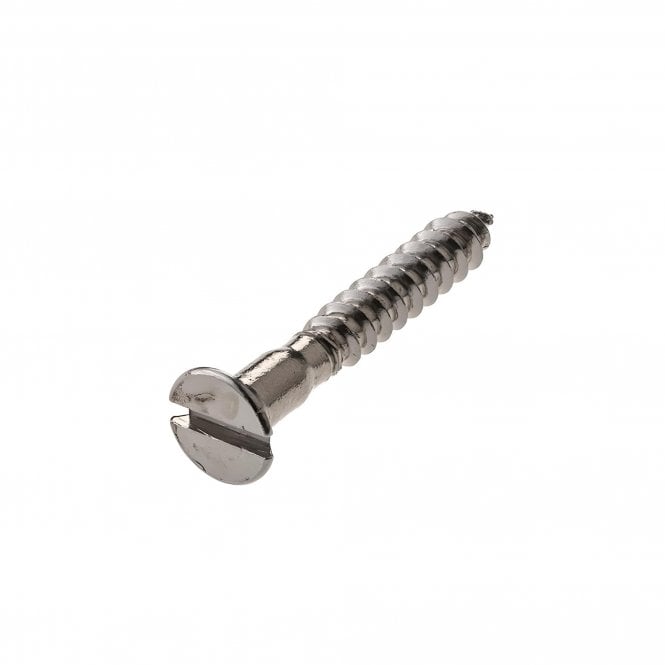 Chrome on Brass Slotted  Csk Head Woodscrew