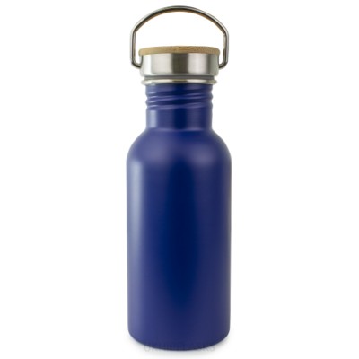 BAMBOO LID THERMAL INSULATED BOTTLE 500ML in Dark Blue.