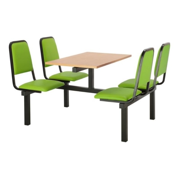 CU92 - 4-Seater Chester Canteen Unit - 2 Way Access, Green, Beech