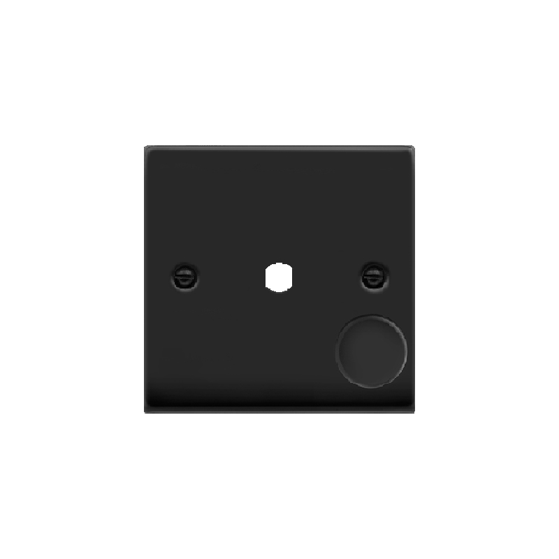 Click Deco 1 Gang Unfurnished Dimmer Plate and Knob (650W Max) Matt Black