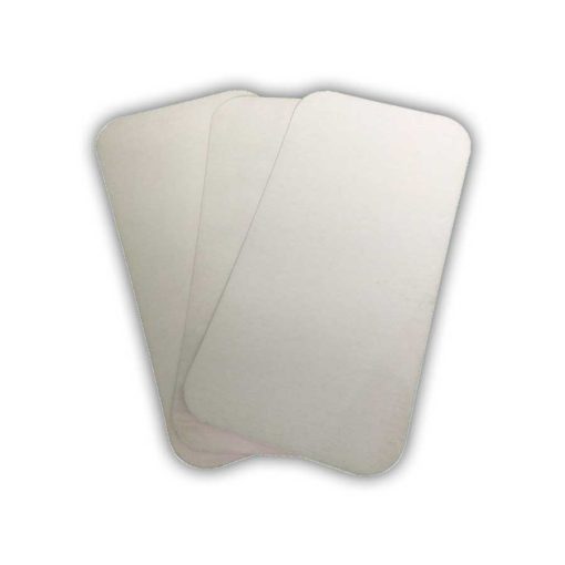 8'' x 4'' Rectangular White Poly Board Lid - 525'' cased 400 For Hotels