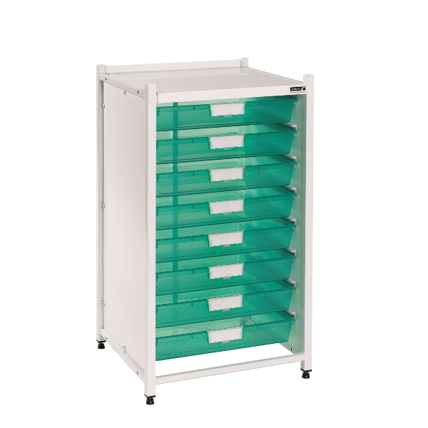 Low Level Storage System with 8 Shallow Trays - Blue