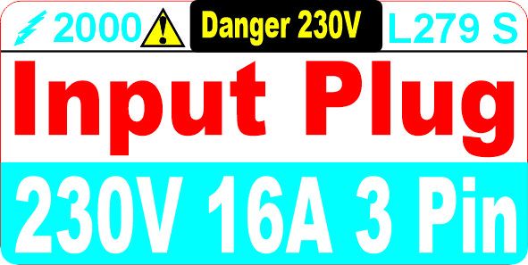 L279 S 230V 16a Input Plug Label (100)
[L279S]