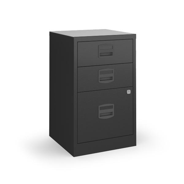Bisley A4 Home Filer with 3 Drawers - Black