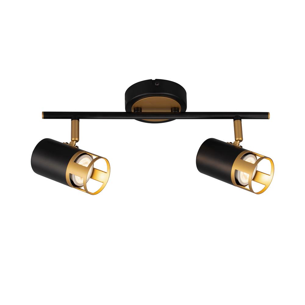 Luxuria Selene 2 Light Linear Bar Spotlight GU10 Black / Painted Gold