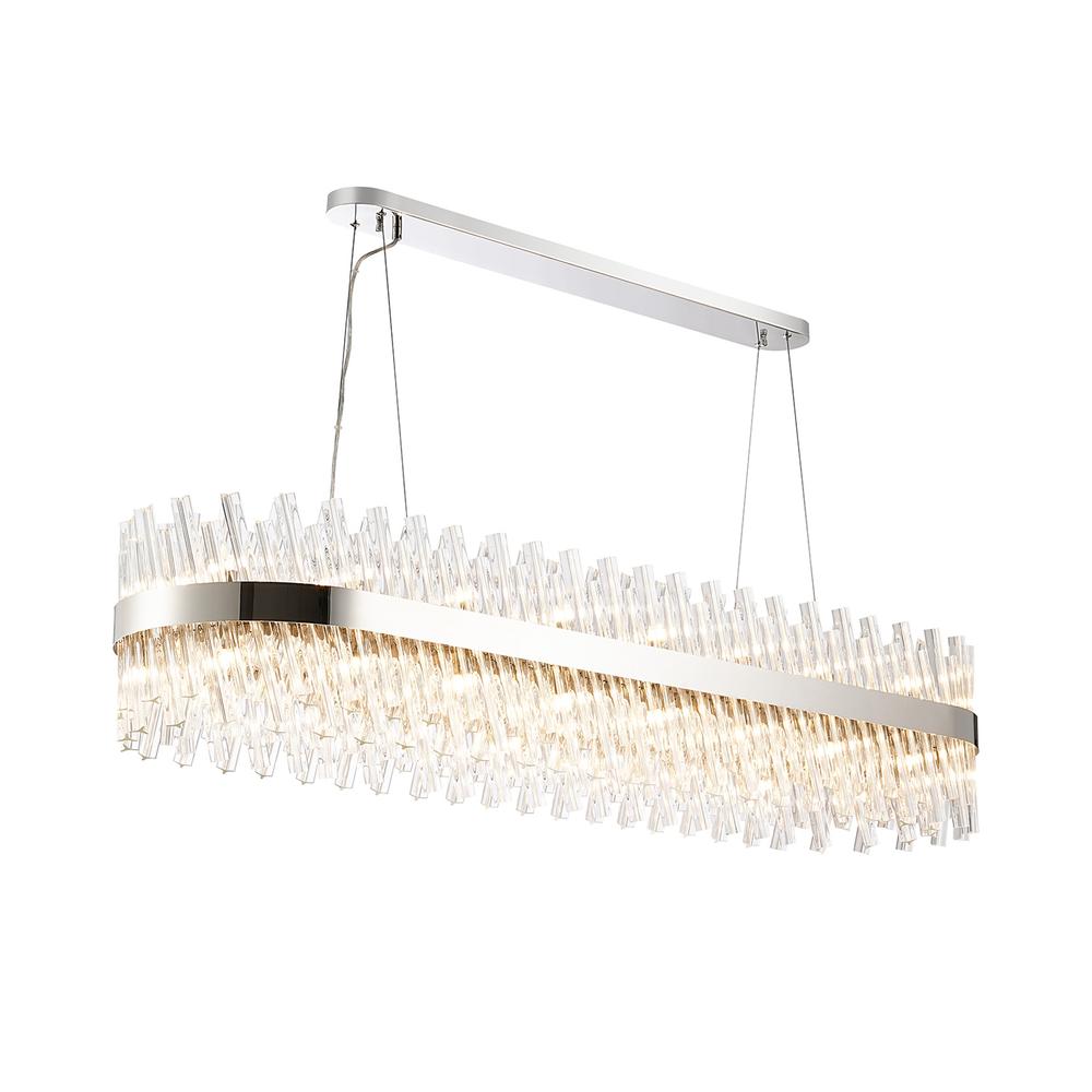 Luxuria Sylph 1.5m 36 Light G9 Pendant Oblong Polished Nickel / Clear