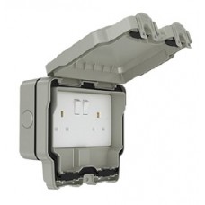 13A 2 Gang Weatherproof Switched Socket, Double Pole, IP66, SWP4100