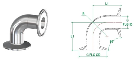 90 Deg Bends, Clamp Ended