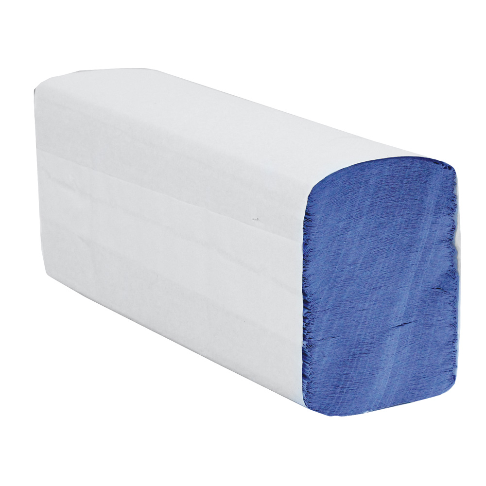 High Quality Z-Fold Blue Recycled 1Ply Hand Towel 1 x 3000 For Schools