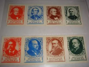 Usa Historical Presidents Amoco American Oil Stamps 8 Different Rare G-Vg